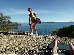 Some stranger on a naturist beach, and I lost control. A huge load of jism all over my face. POV