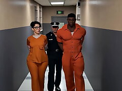 Nerdy dame gets stuffed total of fat cock in jail