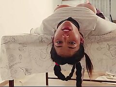Super-steamy Spanish PAWG gets a tough culo penetrating and messy deep-throat sesh in bondage while not being permitted to cum