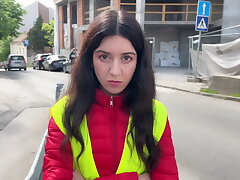 Caught Bus Conductor Cheating Passengers and Fucked Him Spunk in Pussy