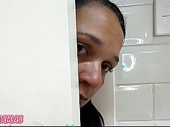 A wild Cougar takes her chubby homie to a rubdown parlor where the dick is free.