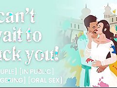 ASMR Audio Porn: Fucking my Beau in Public at the Holi Festival – Oral, Finger-banging & Taunting – Softcore Audio Roleplay for Femmes