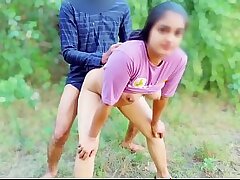 Desi village female suman making enjoy in forest and pummel her tight pussy in jungle viral