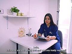 I visit a highly sexy doctor to help me with my erections and end up shagging her firm until I cum on her thick bumpers