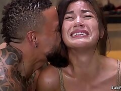 Black sir b. ass-fuck bangs Chinese marionette