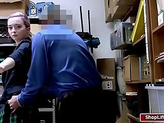 Shoplifter gets her trimmed honeypot nailed