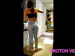 Bathroom backstage screwing with the newbie Elisa Santos