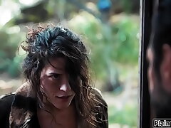 Female hobo impregnated with used love glove