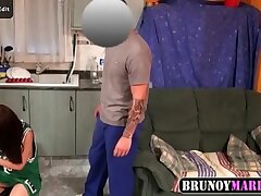 Real flick spy cam super-hot female and plumber in house