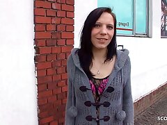Slim German School Girl Pickup and Casting Nail by older Fellow