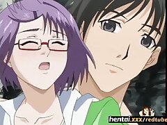 Nerdy gal with glasses takes it secretly at the beach - Hentaixxx