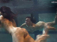 Underwater &ndash; sexiest stunners ever petting tits