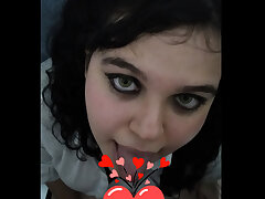 American college female inhaling my dick. I spunk in her face