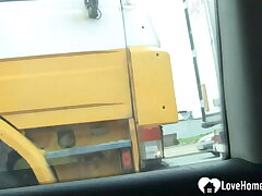 Frolicking with my cunt while driving around
