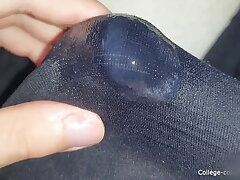 Deep throat and handjob over undergarments until ejaculation, undergarments handjob