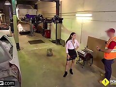 Roadside - Alexandra pays her tow bill with a blow-job & sex