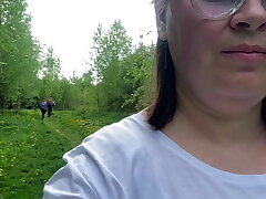 Flashing Tits. Meaty Natural Tits Outdoor.
