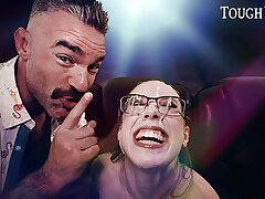 TOUGHLOVEX Busty dark haired Jackie Hoff gets railed in the movie theater