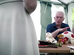 y. entices elderly man and pleads him to ravage her gullet