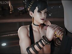Street Fighter - Chun-Li Beef whistle Deepthroating & Swallowing (Sound)