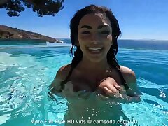 Camsoda - Sexy Brunette Plays With Her Pussy Underwater