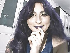 Giantess Psylocke found lil man in her room and made him look at her while jerking - Marvel Costume play
