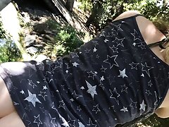 teenage daughter pokes the gardener