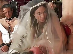 trussed up groom has to witness his wife screw hard sausages