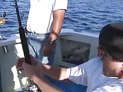young black-haired gets penetrated by captain on yacht ship