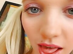 A tight and horny blonde teen from Germany loves masturbating