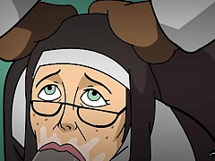 A rude nun and a mushy mannered Cougar get spread by BBC