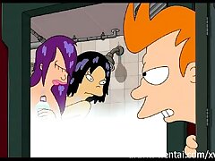 Futurama Manga porn - Shower threeway