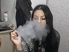 My fetish girlfriend smokes and sees me have sex with another nymph - Lesbian Illusion Girls