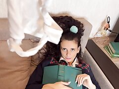 Knocked up chick hops on a knob and gets a lot of cum inwards