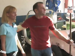Jung trainee stiff smashed in the workshop