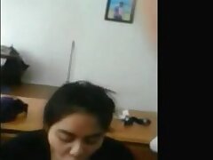 Chinese girl drains dark-hued man meat