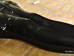 latex damsel - two layers - latex bondage mask breathplay and sleeping bag