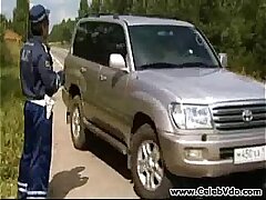 Russian policeman and ash-blonde