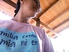 Horny Gal Stroking With thumbs Outdoors Privately