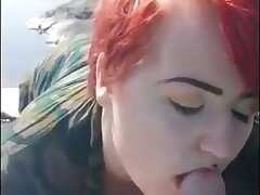 amateur dame blowjob on beach