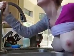 Romping Friend’s Wifey in Kitchen