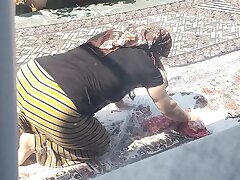 Muslim Hijab Mature Woman Disrobing