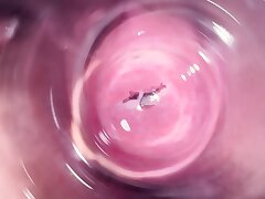 Inwards Mia's vagina, inner camera in teenie pussy