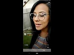 Hubby surpirses IG influencer wifey while she's live. Cums on her face.