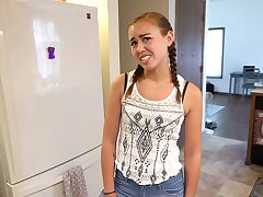 Naughty daughter-in-law bribes step-father for fuck-fest lesson