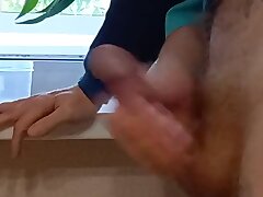 a friend needed my jelly and she strokes off my man sausage until I spunk in a jar