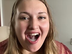 Wife Drinks Cum with a Smile. Fellate Blowjob, swallow with a smile!