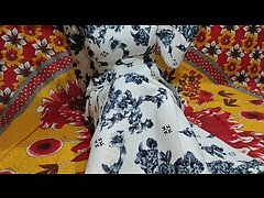 Pinky Rai Bhabhi in white Frock riding her hubby and fucked until he cum.