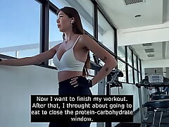 A man secretly filmed dame in the gym on the video, went up to her and suggested suck off hook-up in the toilet