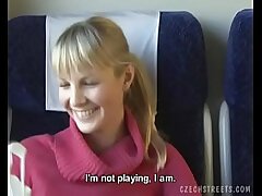 Czech streets Platinum-blonde female in teach
